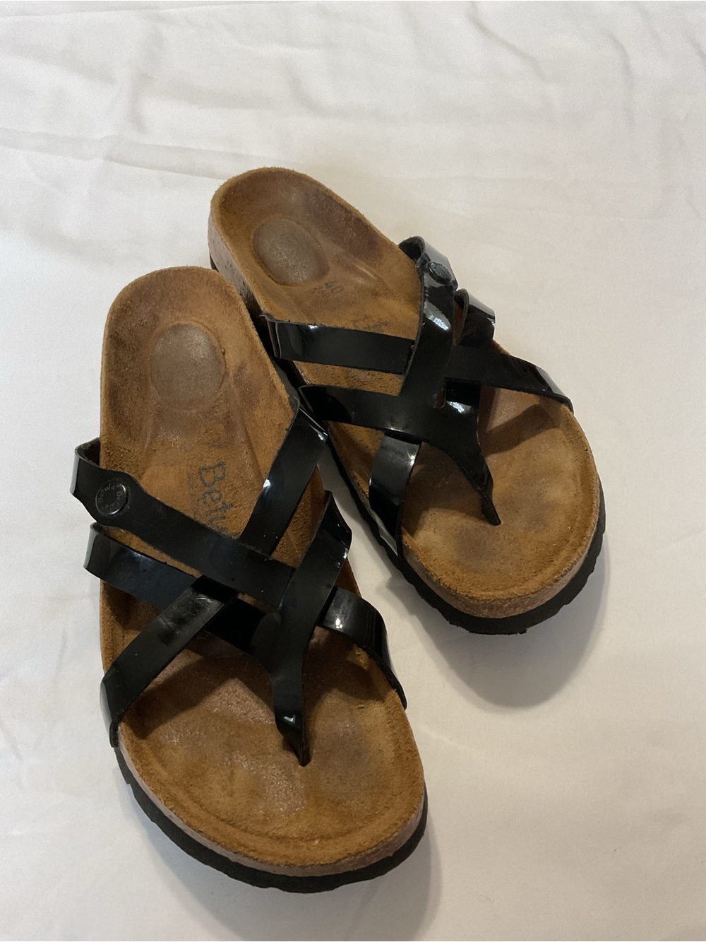 Betula by Birkenstock ‘Vinja’ Black Patent Sandals